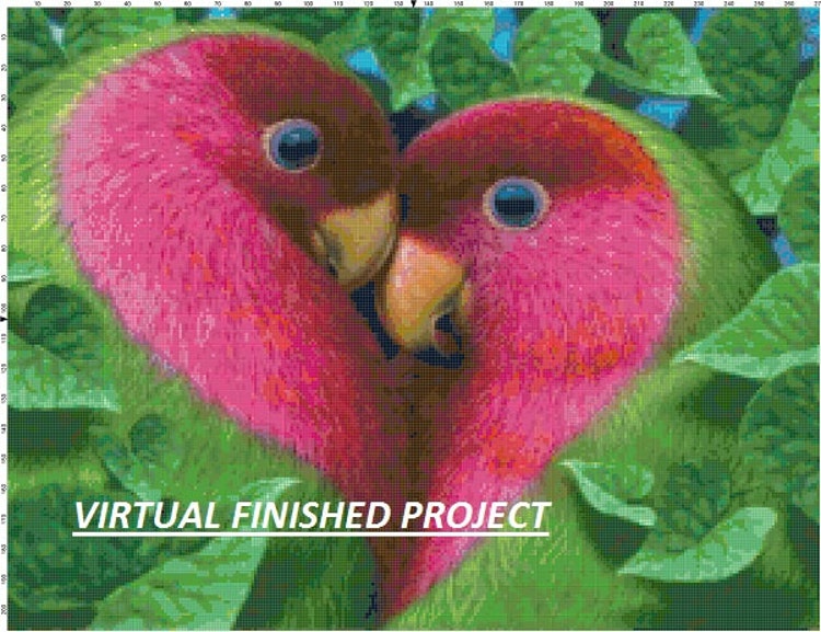 Love Birds... Counted Cross Stitch Pattern by BeadedBirdXStitch