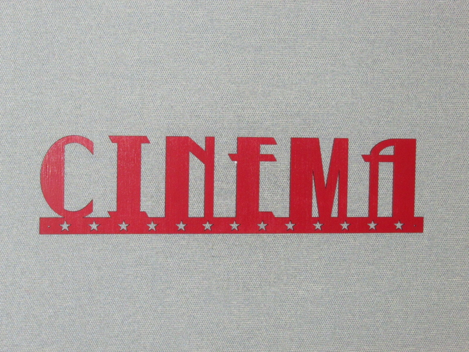 Large 24 Red Cinema Wall Word With Stars Sign Movie
