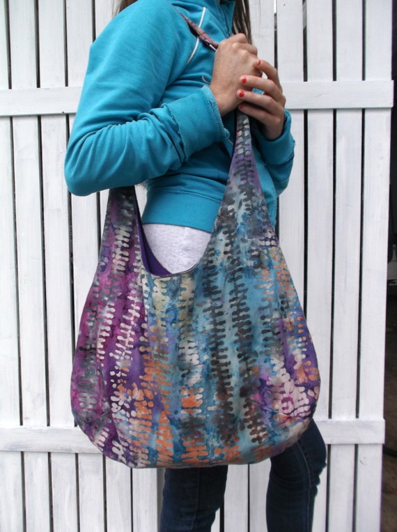 Hobo Bag Batik Fabric Tote Bag Over The Shoulder Bag