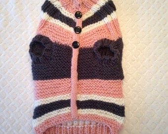Medium Detailed & Stylish Hand Knit Dog Sweater