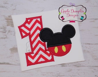 Mickey Mouse 1st Birthday Applique Design, Machine Embroidery Design, Boy Mouse, Boy Birthday Embroidery, Boy Applique, 4x4, 5x7, 6x10