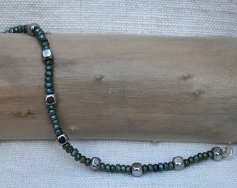 Hematite green bracelet