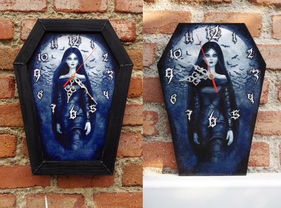 Wooden Wall Coffin Clock Lilith Handmade Clock With Own