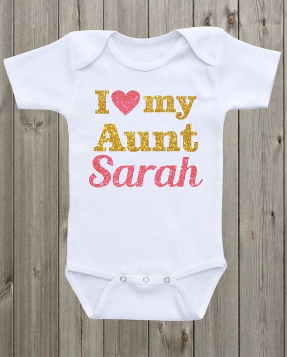 Baby girl clothes I love my Aunt onesie Newborn onesie Custom