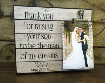 Parents Of The Groom Gift, Wedding Gift, Thank You For Raising Your Son To Be The Man Of My Dreams