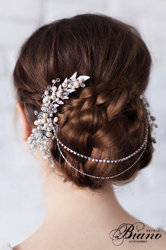 Wedding Headpiece,Leaf Hair Piece, Bridal Chain Headpiece, Bohemian Hair Piece, Bridal Hair Jewelry, Chain Head Dress
