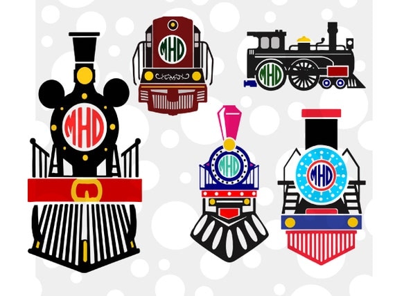 Download Train Monogram Frame Cutting File Set in Svg Eps Dxf and