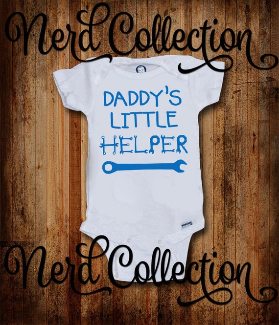 Baby Onesie Daddy's Little Helper Mechanic Tools Garage