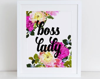 Boss Lady Printable Art Print Boss Lady Wall Art Office Art