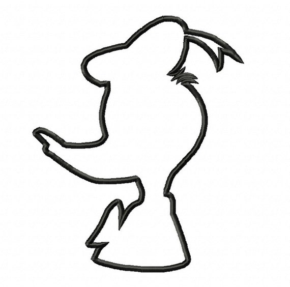 Donald Duck Silhouette Embroidery Machine Applique Instant