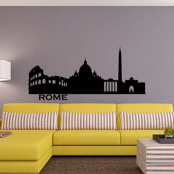 Roma skyline wall decal città sagoma italia roma di fabwalldecals