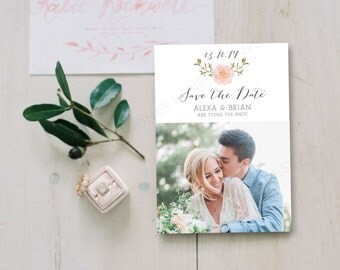 Personalised Printable Card, Save-the-Date Card, Alexa Collection, PDF