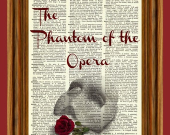 The Phantom of the Opera Upcycled Dictionary Art Print Poster
