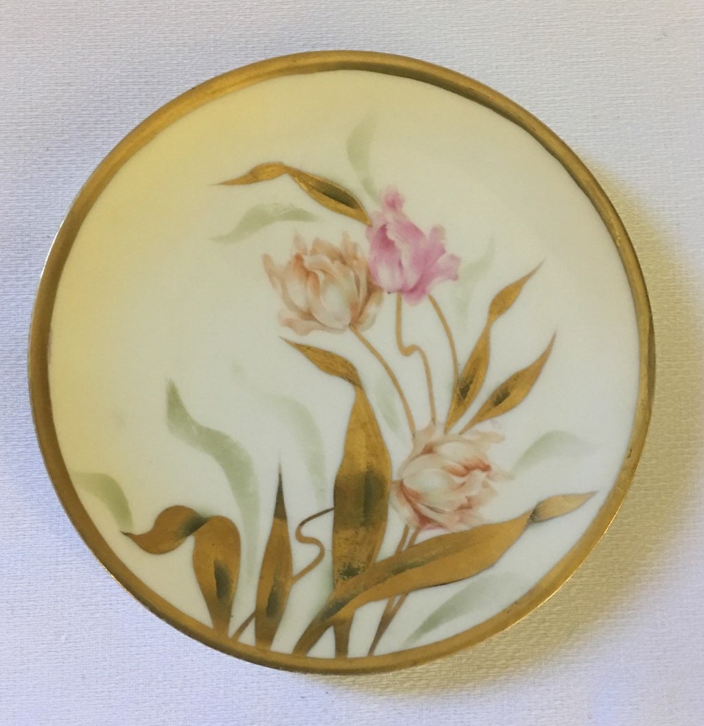 RS Prussia Pink Flower Plate Reinhold Schlegelmilch Tillowitz