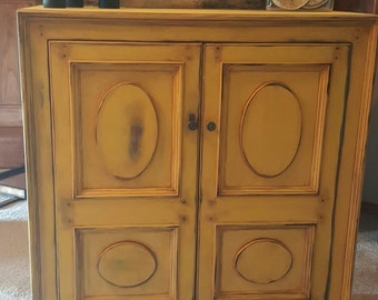 SOLD******** Distressed Armoire, Painted Armoire, Painted Hutch, Painted Cabinet, China Hutch, Painted Furniture, Custom painted Furniture