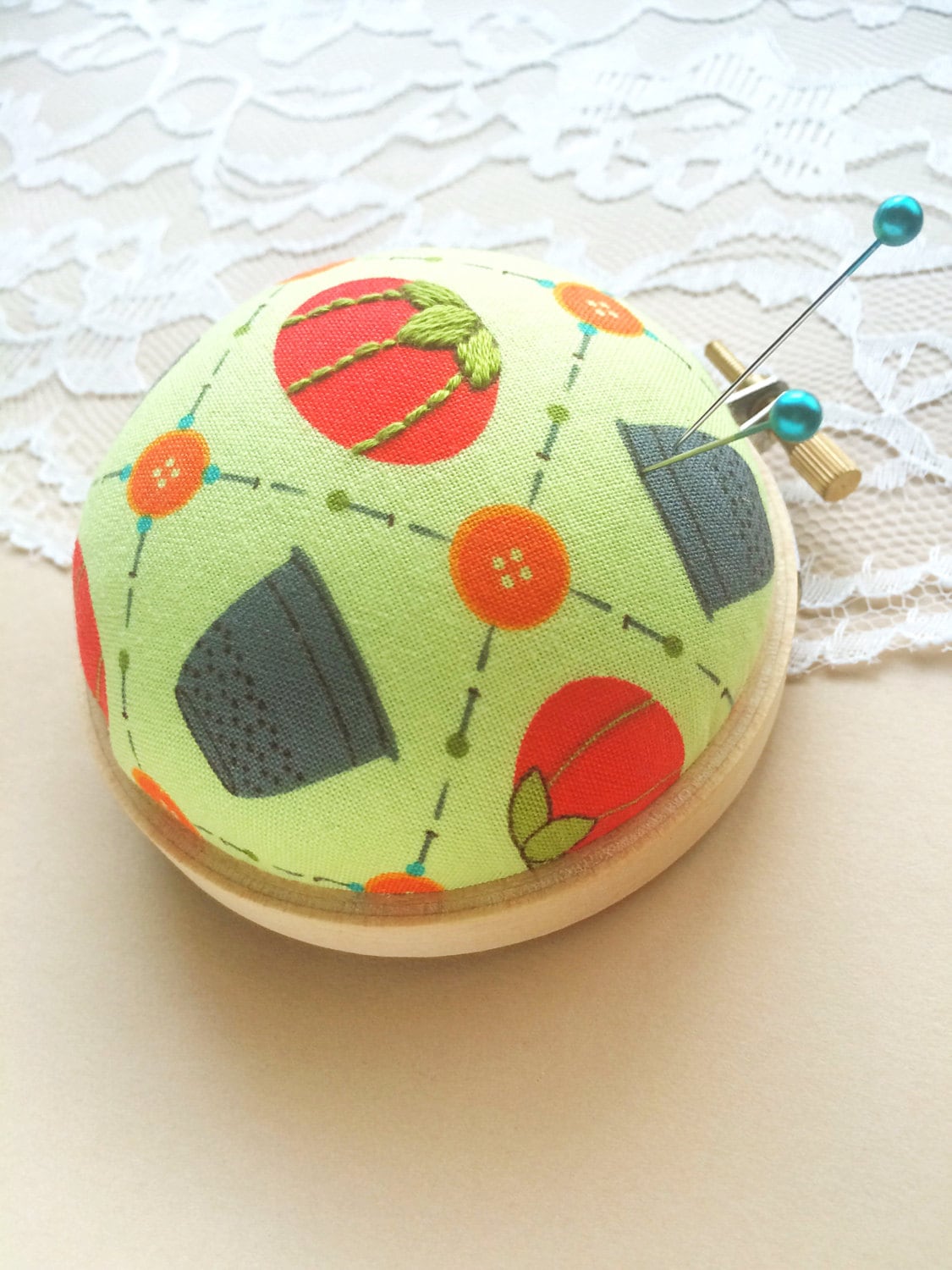 Embroidery Hoop Pin Cushion Quilting Fabric Sewing Fabric