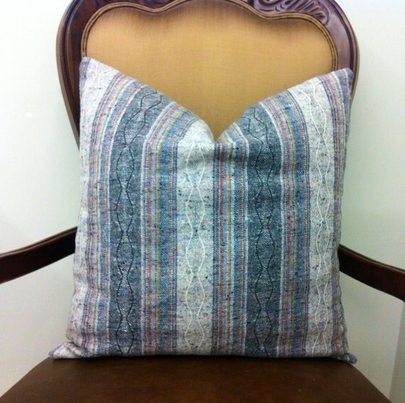 Grey Wool Pillow Rustic Pillow Boho Pillow by artdecopillow