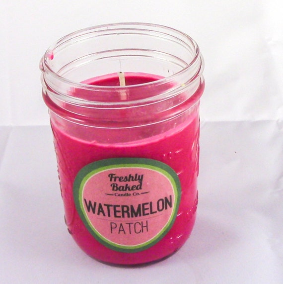 Pink Watermelon Patch Soy Wax Candle No by SproutHappySoyCandle