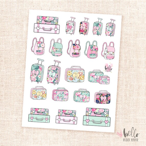 Luggage stickers 21 planner stickers / bags