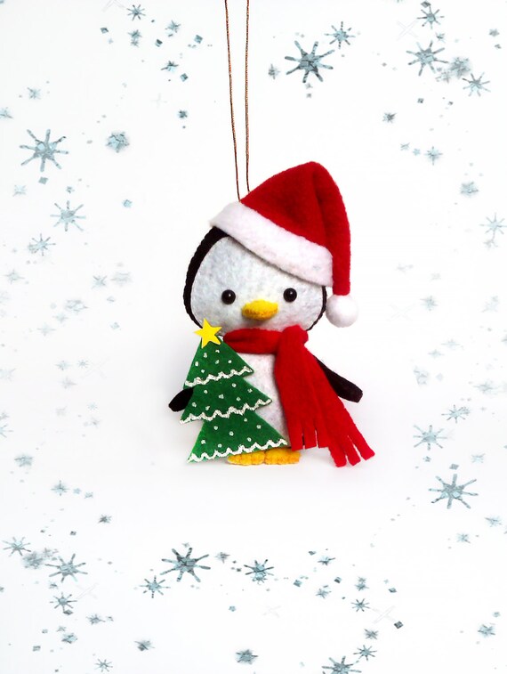 Christmas Tree Decorations Penguin Felt Soft Toys Christmas