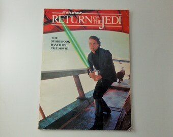 Star Wars Return of the Jedi storybook, Star Wars picture book, paperback Star Wars book, 1983 Return of the Jedi, Luke Skywalker, Han Solo