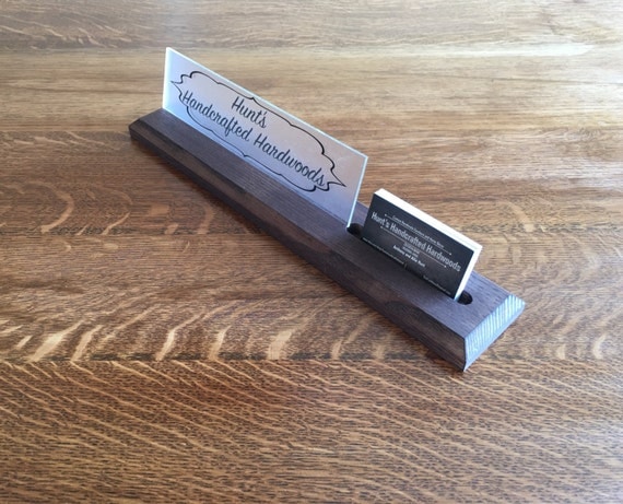 Personalized Desk Name Plate with Connected Business Card