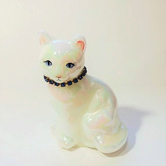 fenton art glass cat figurines