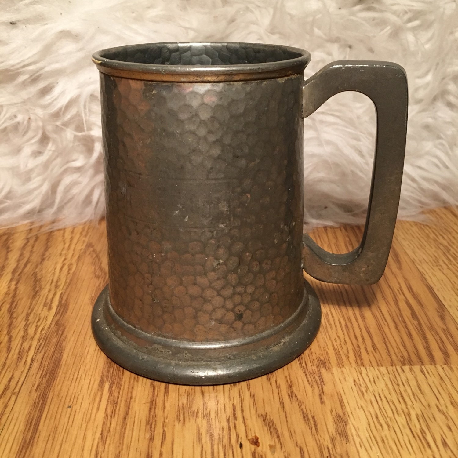 English Pewter Hammered Tankard