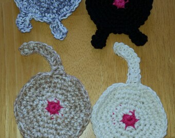 Fat Cat Butt Coasters, aka Kitty Butts, Set of 4, (White, Black, Tan and Gray Marble) Orange also available, cat lover gift, crazy cat lady