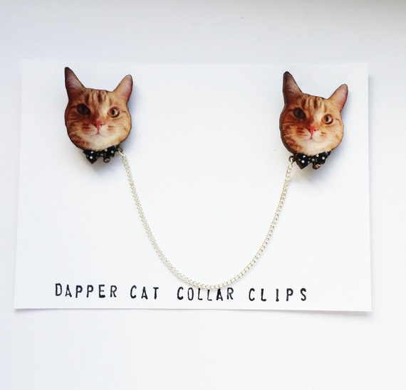 Dapper Cat Collar Clips by on Etsy