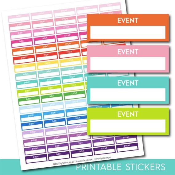 Event stickers Event planner stickers Printable event