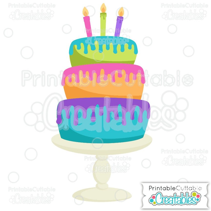 Birthday Cake SVG Cut Files & Clipart E128 Includes Limited