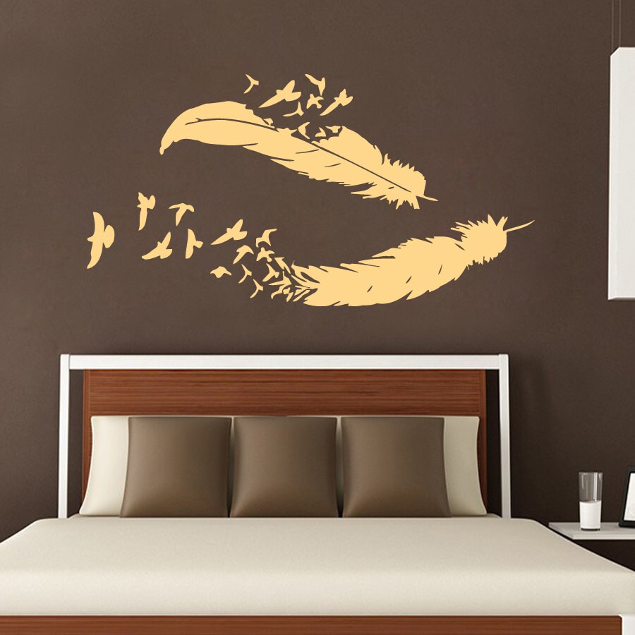 Birds Wall Decal Feather Vinyl Stikers Bird by AmazingDecalsArt