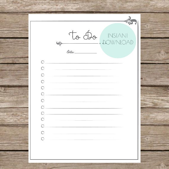 Items similar to Printable To Do List - Elegant on Etsy