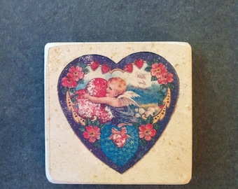 Minilitos lithographic stones emblazoned with heart