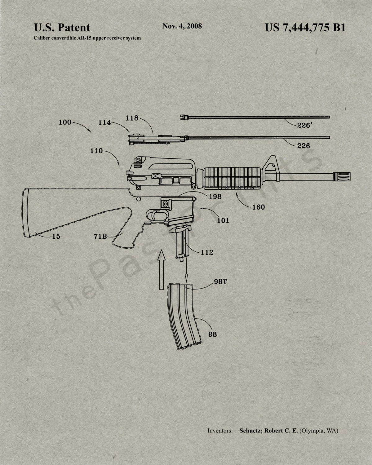 AR 15 Printable AR 15 Gun Art Gun Print Gun Poster