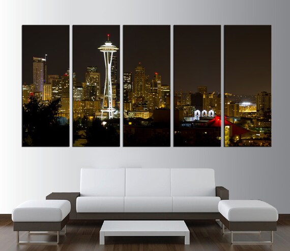 Seattle Washington Skyline Canvas Print Wall Art By Artcanvasshop