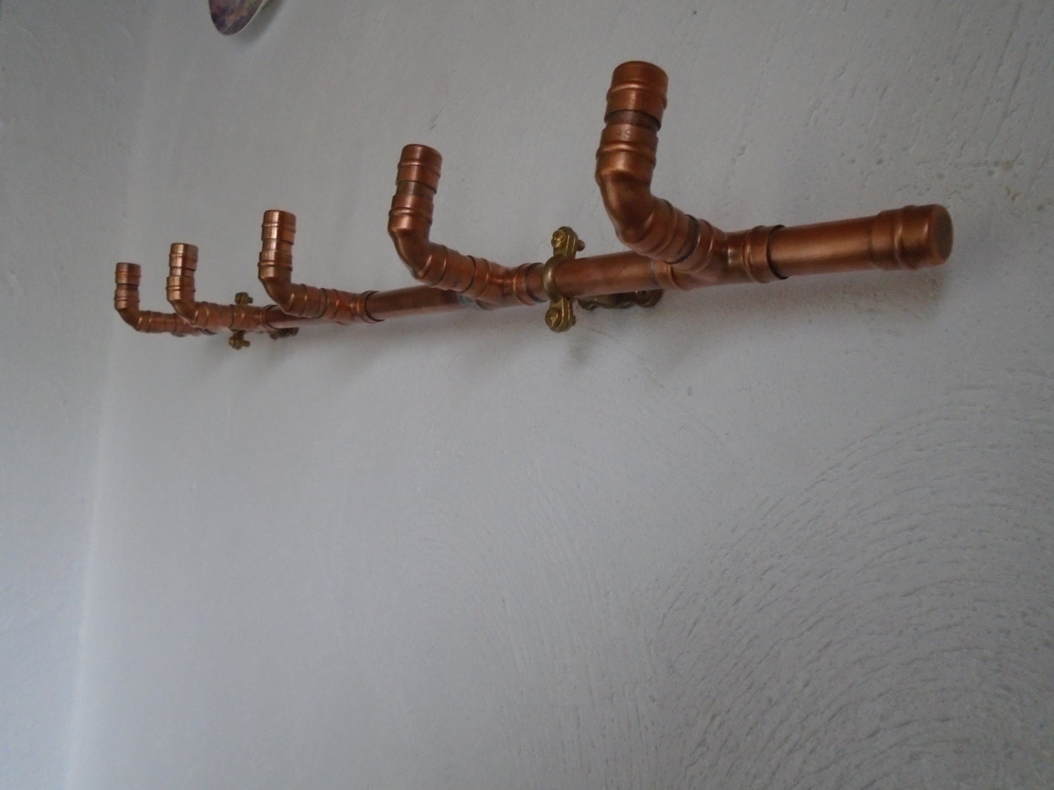 Handmade Wall Coat Rack / Copper Pipe Rack / Industrial look