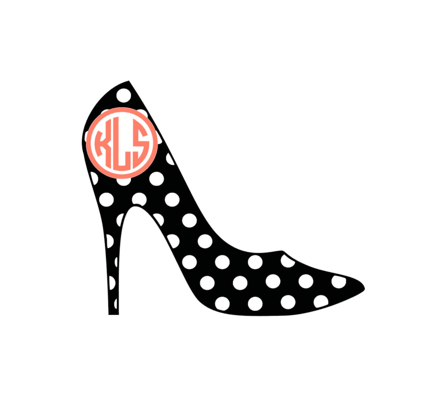 High Heel Monogram Decal High Heel Sticker Shoe by WinansDesigns