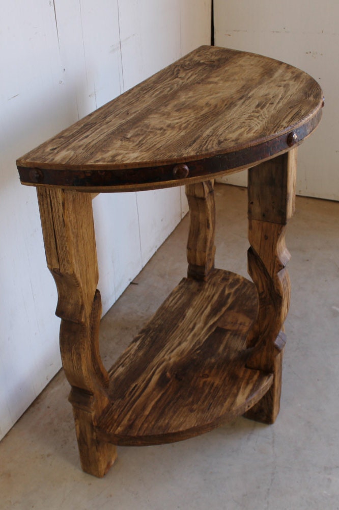 Rustic Table Half Moon Handmade Southwestern Old