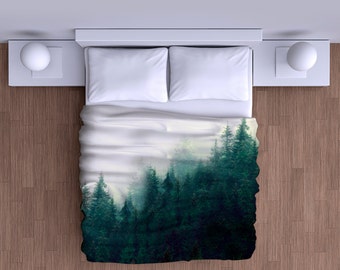 Misty Forest Mountain Duvet Cover - Super Soft Duvet