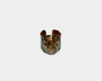 Wide copper ring Copper adjustable ring Copper ring for women Gift for her Hammered copper ring Simple ring jewelry Solid copper ring