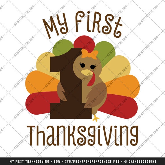 Download My First Thanksgiving SVG Vector DXF EPS Digital Cut File