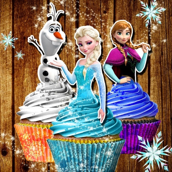 PRINTABLE Frozen Cupcake Toppers Elsa Cupcake Toppers Let It