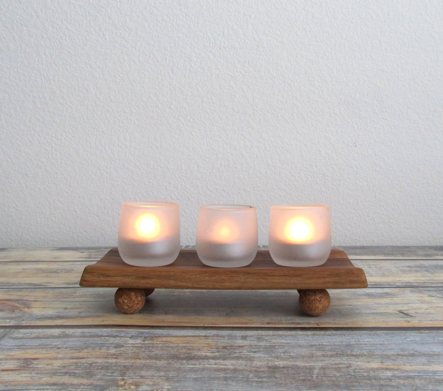 Wood Candle Holders Wine Barrel Stave by BarrelArtNapaValley