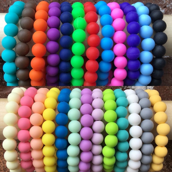 Natalie 10mm Silicone Bead Bracelet with Charm Everyday