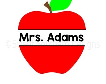 Apple split monogram SVG instant download design for cricut or silhouette