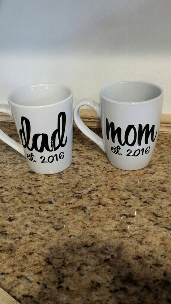 Mom AND Dad est. coffee mug SET