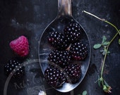 Blackberries Photo-Food photography-Photography Prints-Rustic Kitchen Decor-Still life photography- Berries Photo