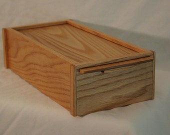 Handcrafted Oak Box with slide out lid. Could be used as a Jewelry Box, Memory Box, Keepsake Box